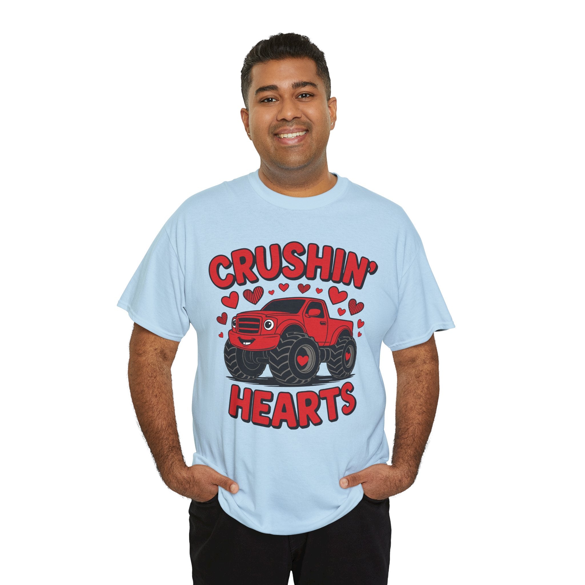Crushin’ Hearts Valentine Monster Truck Unisex Cotton Tee