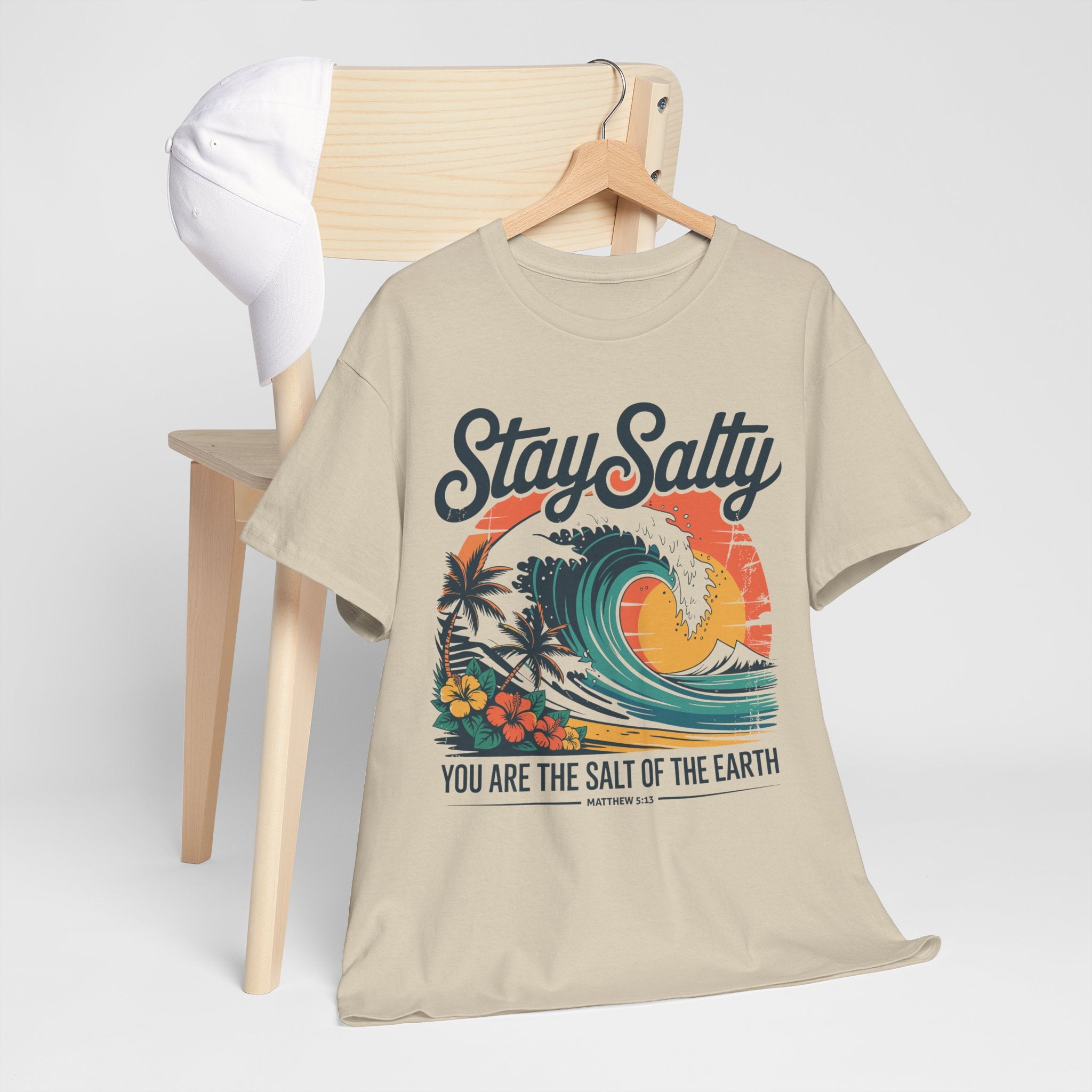 Stay Salty Beach Tee — "You are the salt of the earth (Matthew 5:13)"Unisex Cotton Tee