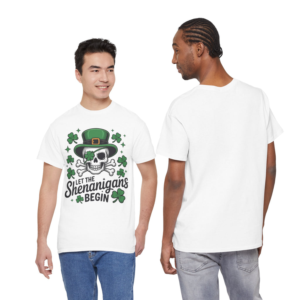 Let the Shenanigans Begin — Leprechaun Skull Unisex Cotton T-Shirt