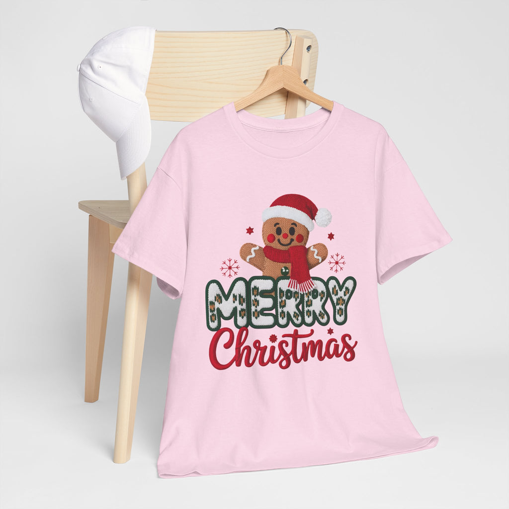 Gingerbread Santa 'Merry Christmas' Unisex Cotton Tee T-Shirt