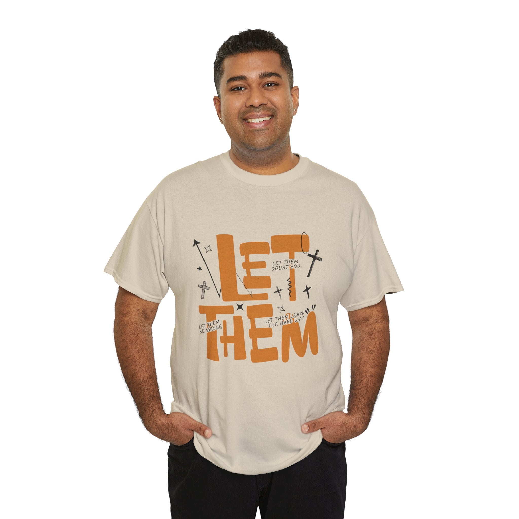 Let Them Retro Typography T-Shirt — Motivational Orange Design. Unisex Cotton Tee