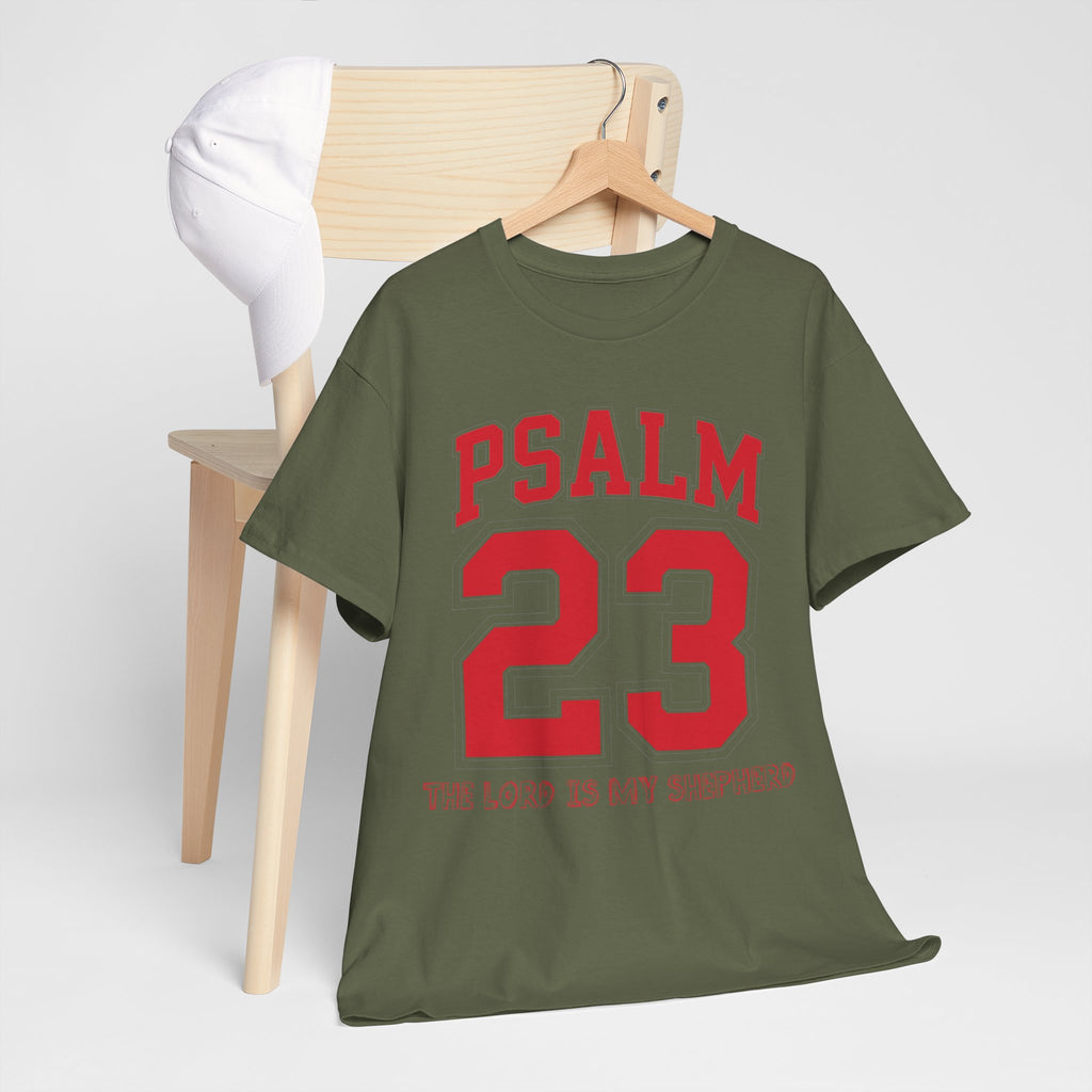 Psalm 23 Varsity T-Shirt — “The Lord Is My Shepherd” Unisex Cotton Tee