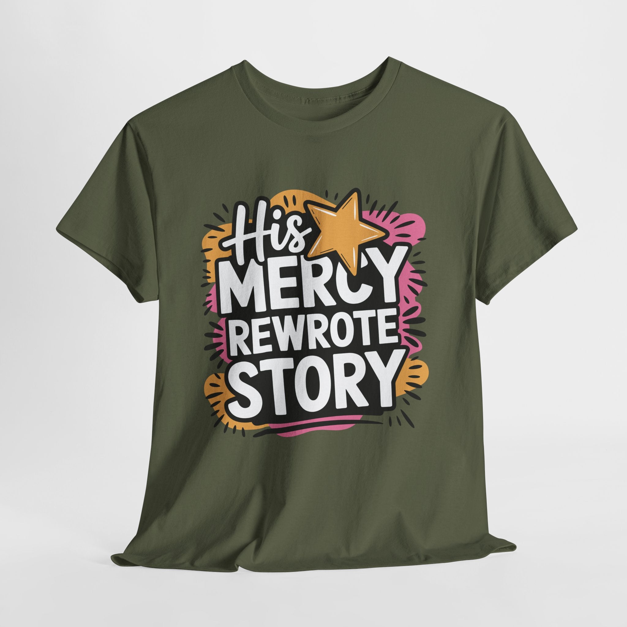 His Mercy Rewrote My Story Tee — Retro Christian Graphic T-Shirt
