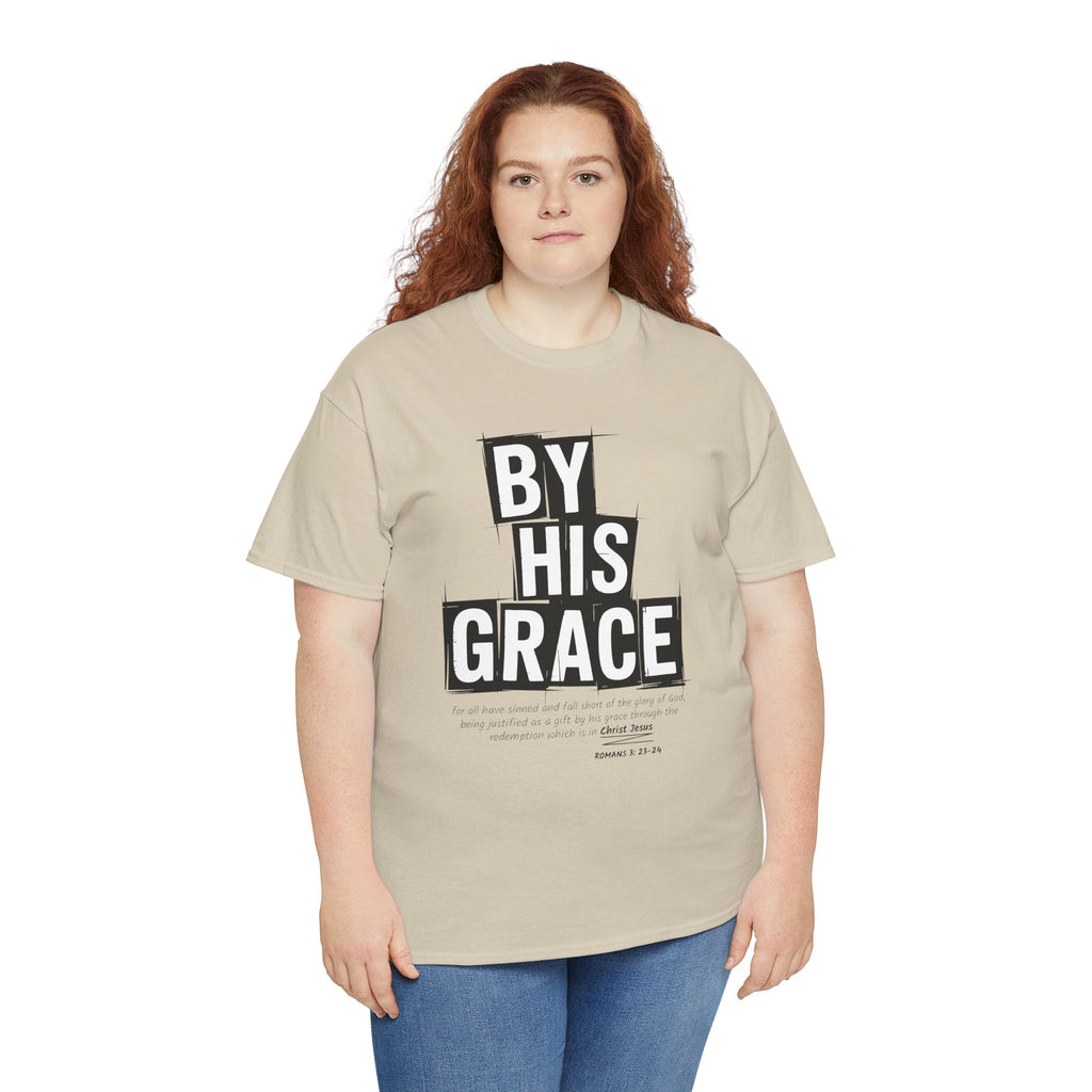 By His Grace tee — Minimalist Faith Christian Unisex Cotton T-Shirt