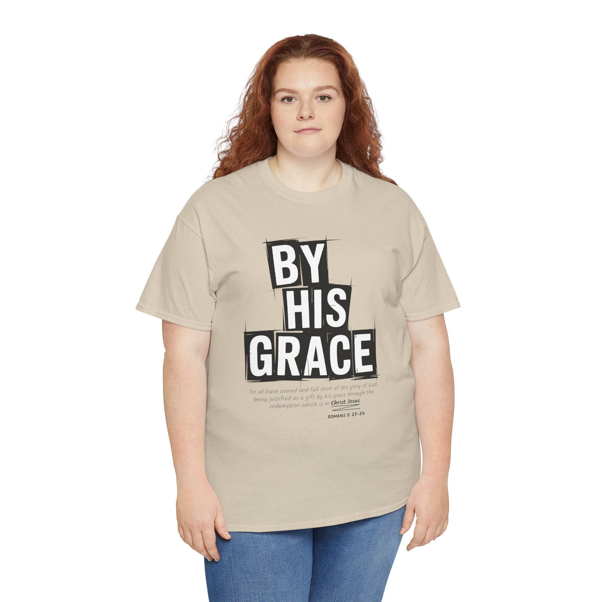 By His Grace tee — Minimalist Faith Christian Unisex Cotton T-Shirt