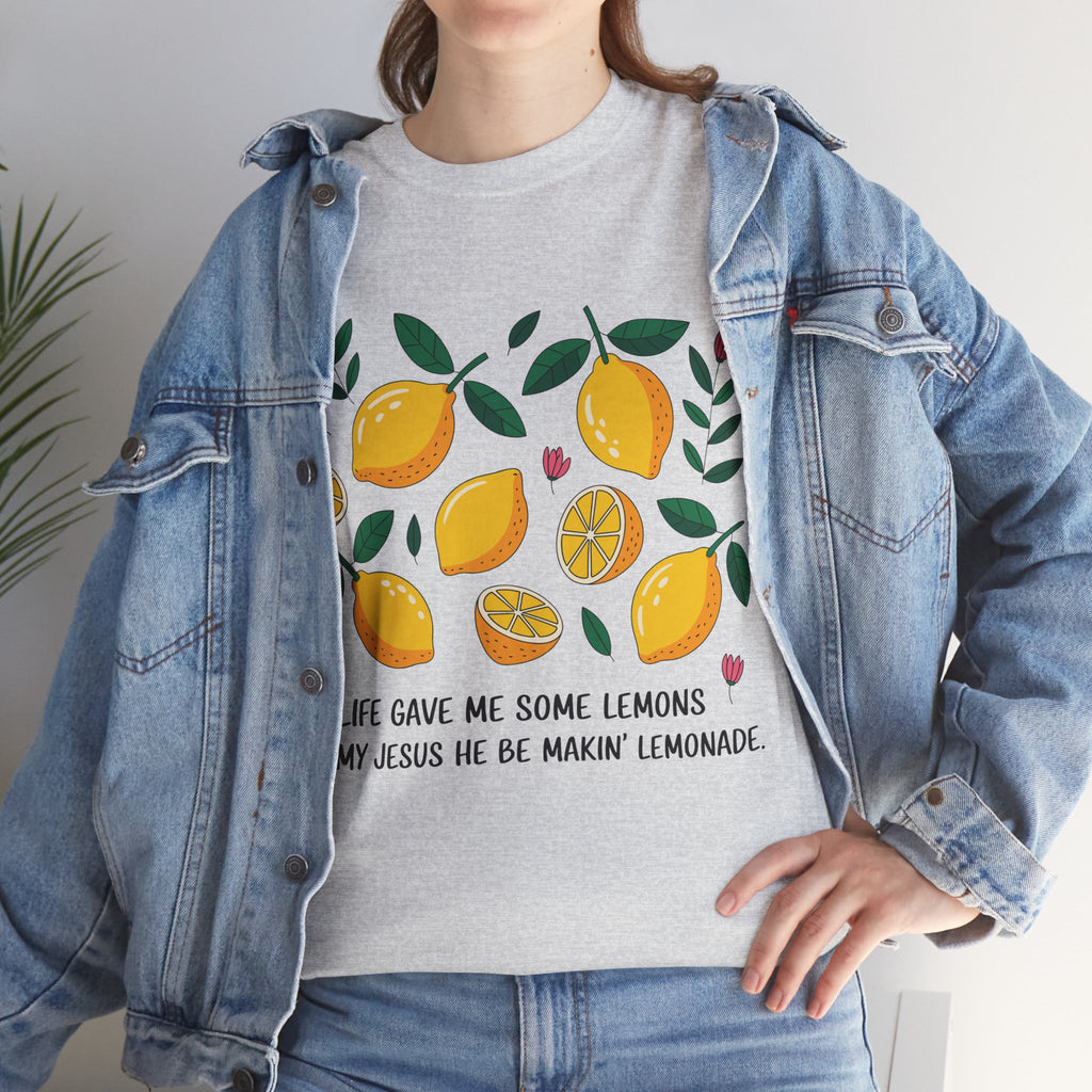 Christian Lemonade Tee — "Life gave me some lemons but my Jesus he be makin’ lemonade"Unisex Cotton Tee