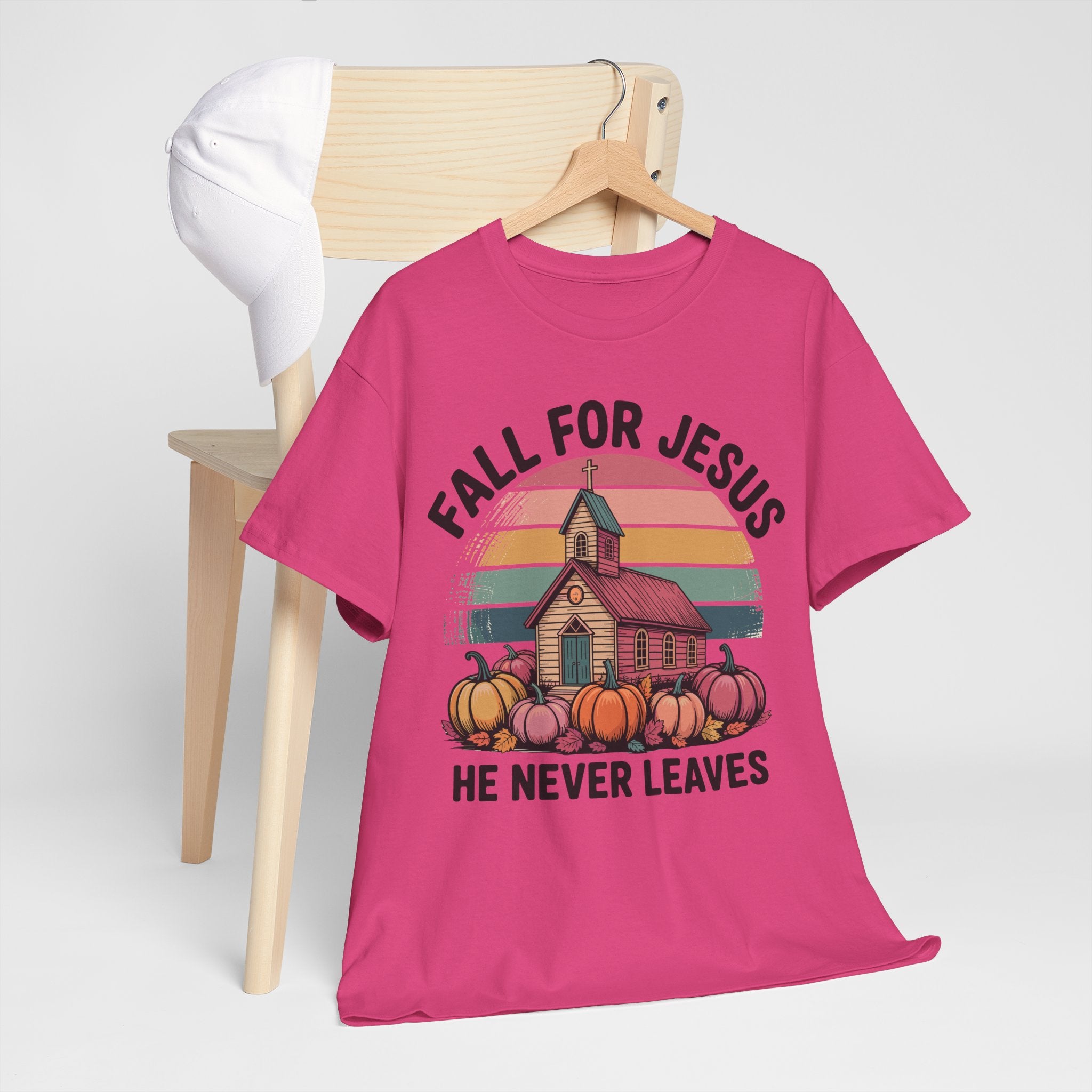 Jesus Leopard Print Fall T-Shirt — Pumpkins, Leaves & Floral Faith Unisex Cotton Tee