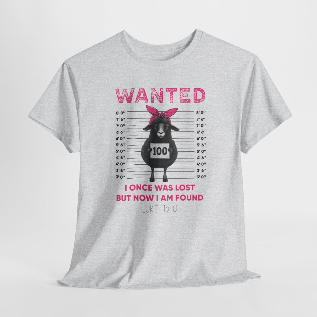 WANTED Black Sheep 'I Once Was Lost But Now I Am Found' Unisex Cotton T-Shirt