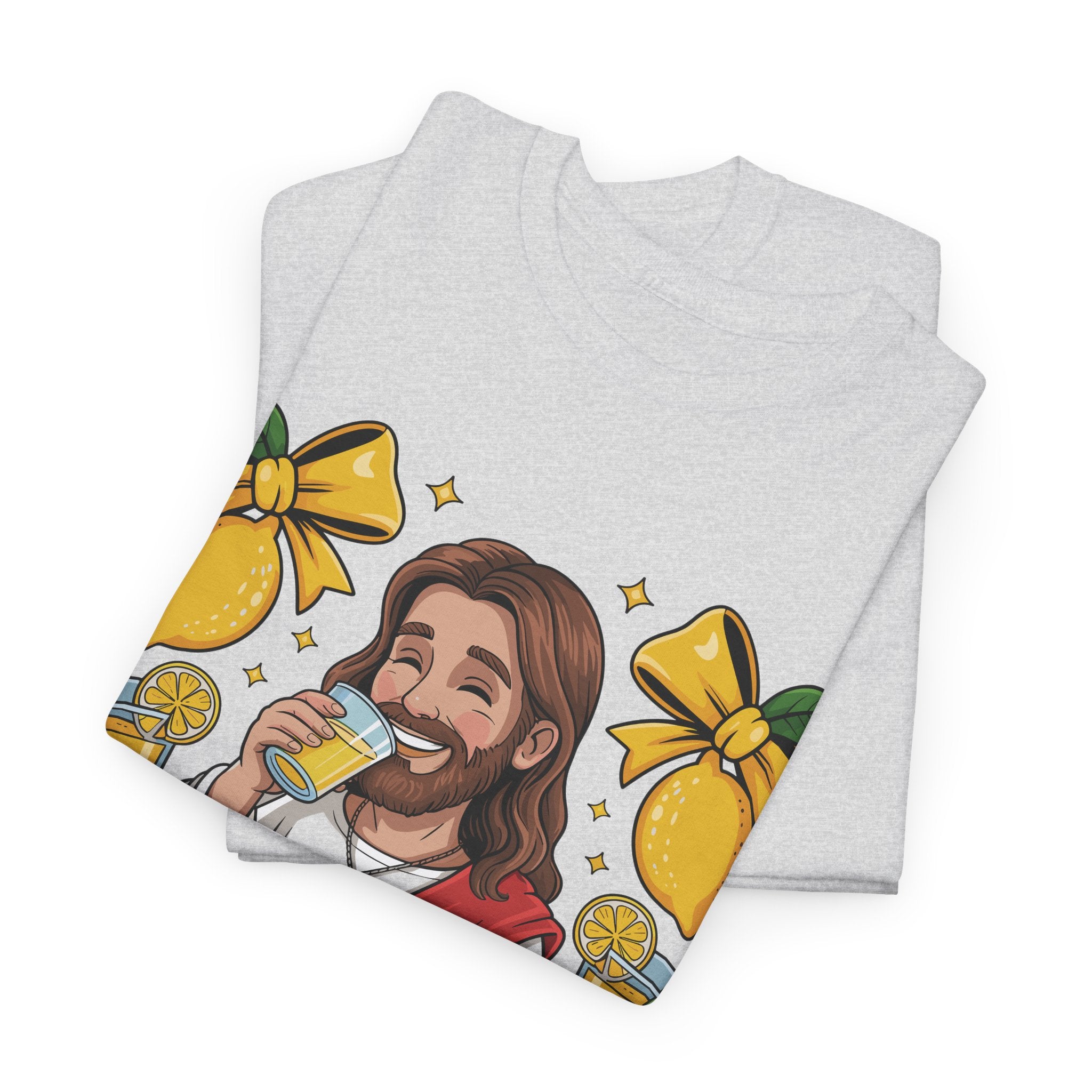 Jesus Drinking Lemonade T-Shirt — "Life Gave Me Some Lemons" Christian Unisex Cotton Tee