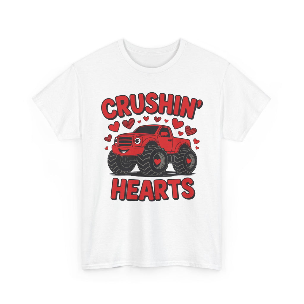 Crushin’ Hearts Valentine Monster Truck Unisex Cotton Tee
