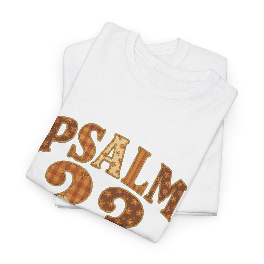 Psalm 23 Floral Tee — “My Lord Is My Shepherd” Stitched-Text Unisex Cotton Tee