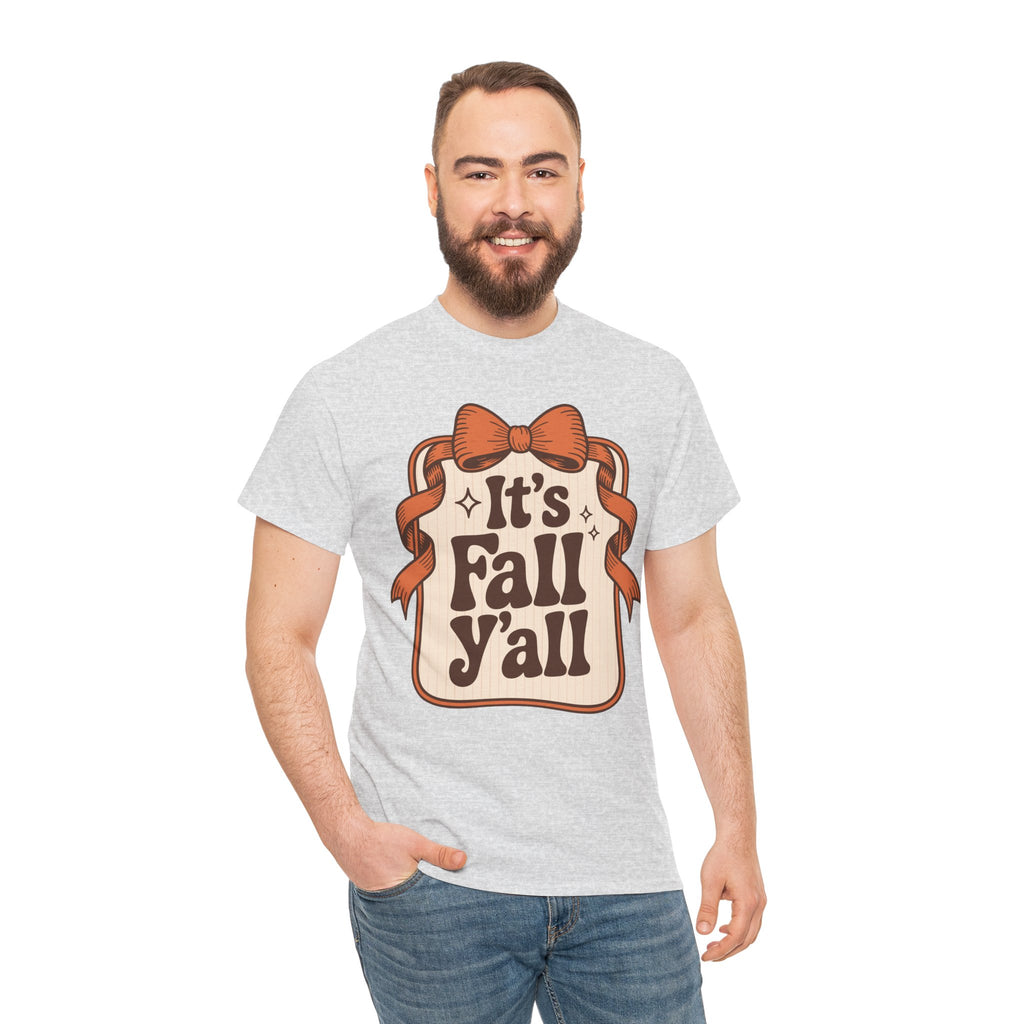 It’s Fall Y’all Autumn Ribbon Unisex Cotton Tee