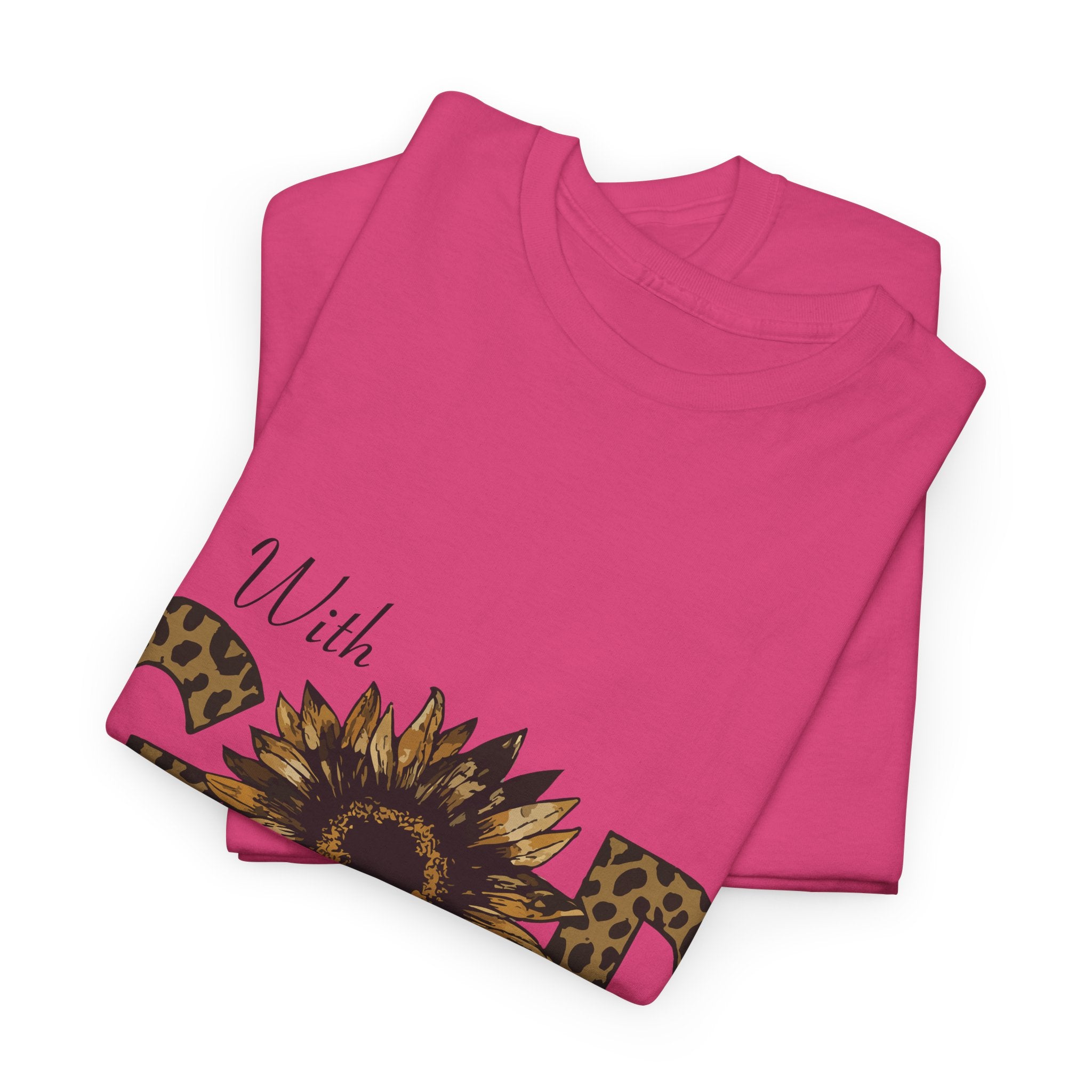 GOD Leopard Print Sunflower Unisex Cotton Tee