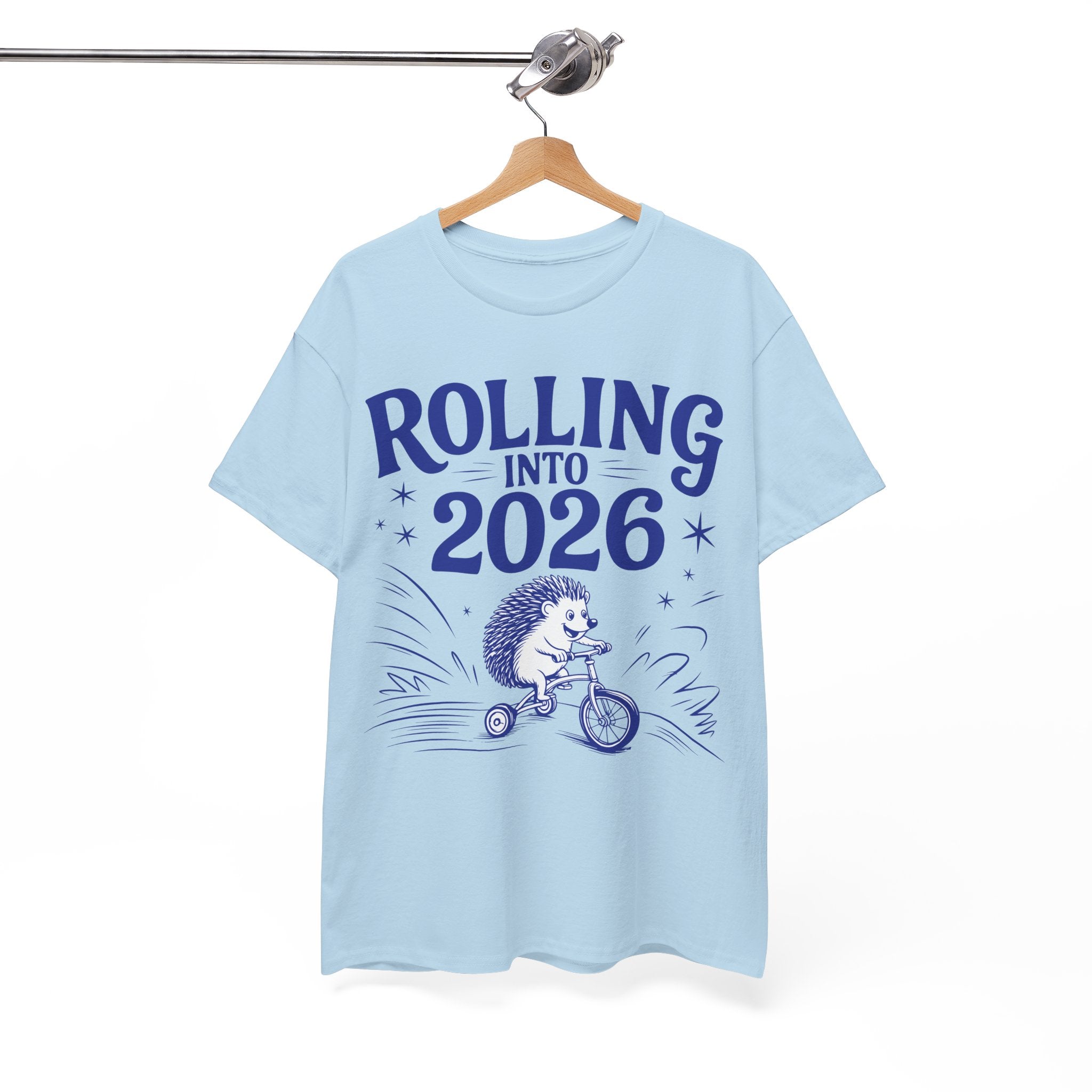 Rolling Into 2026 Hedgehog Tricycle Unisex Cotton Tee