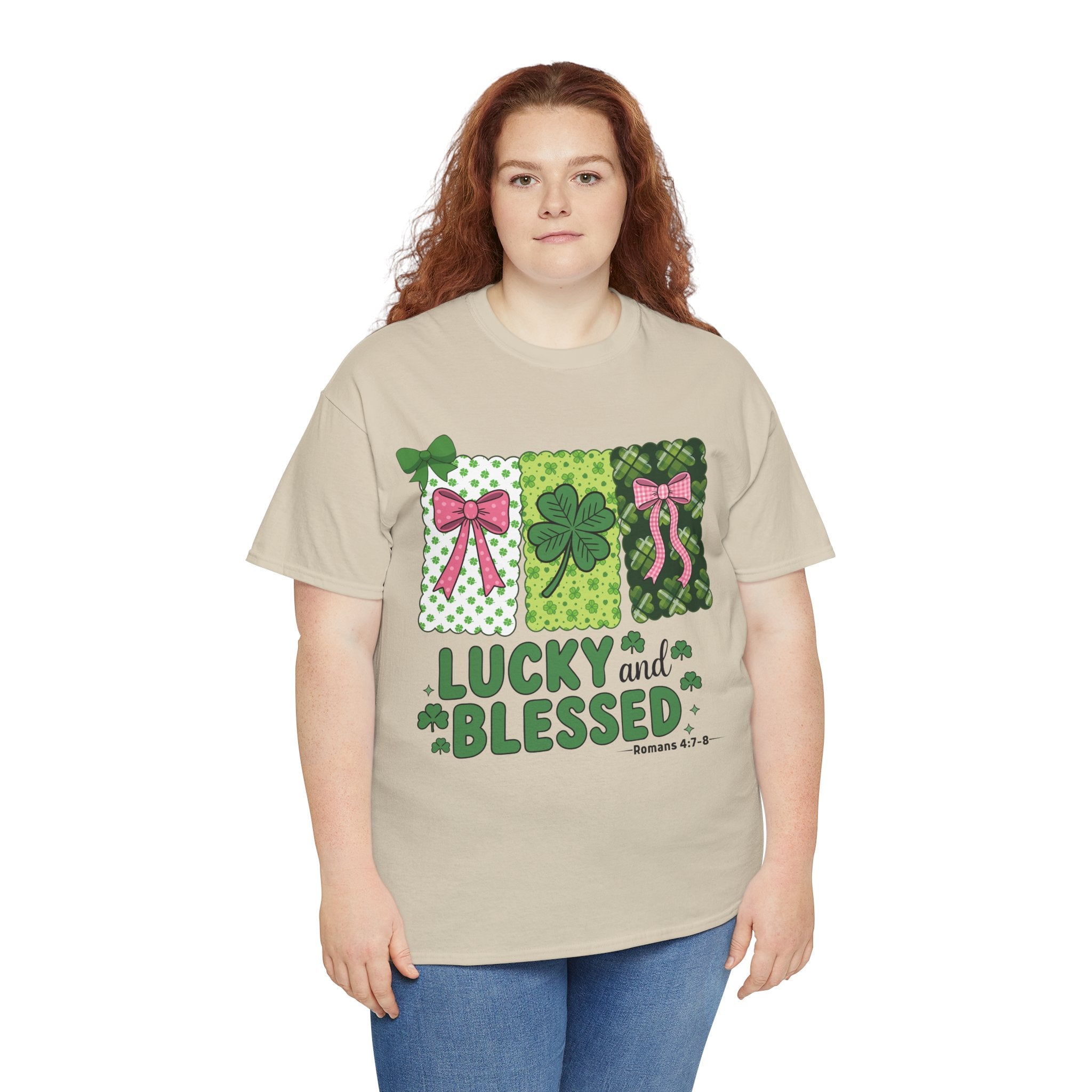 Lucky and Blessed Clover Unisex Cotton Tee