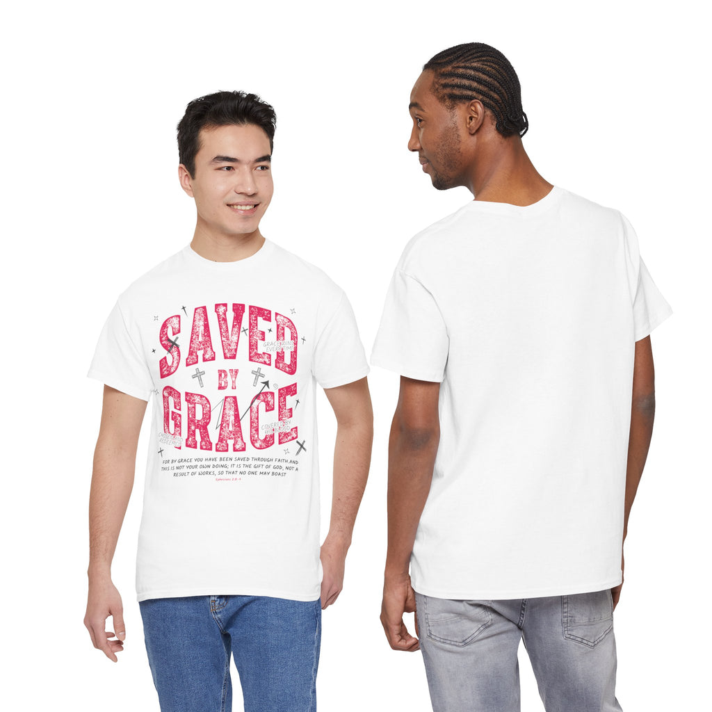 Saved by Grace Ephesians 2:8-9 Unisex Cotton T-Shirt