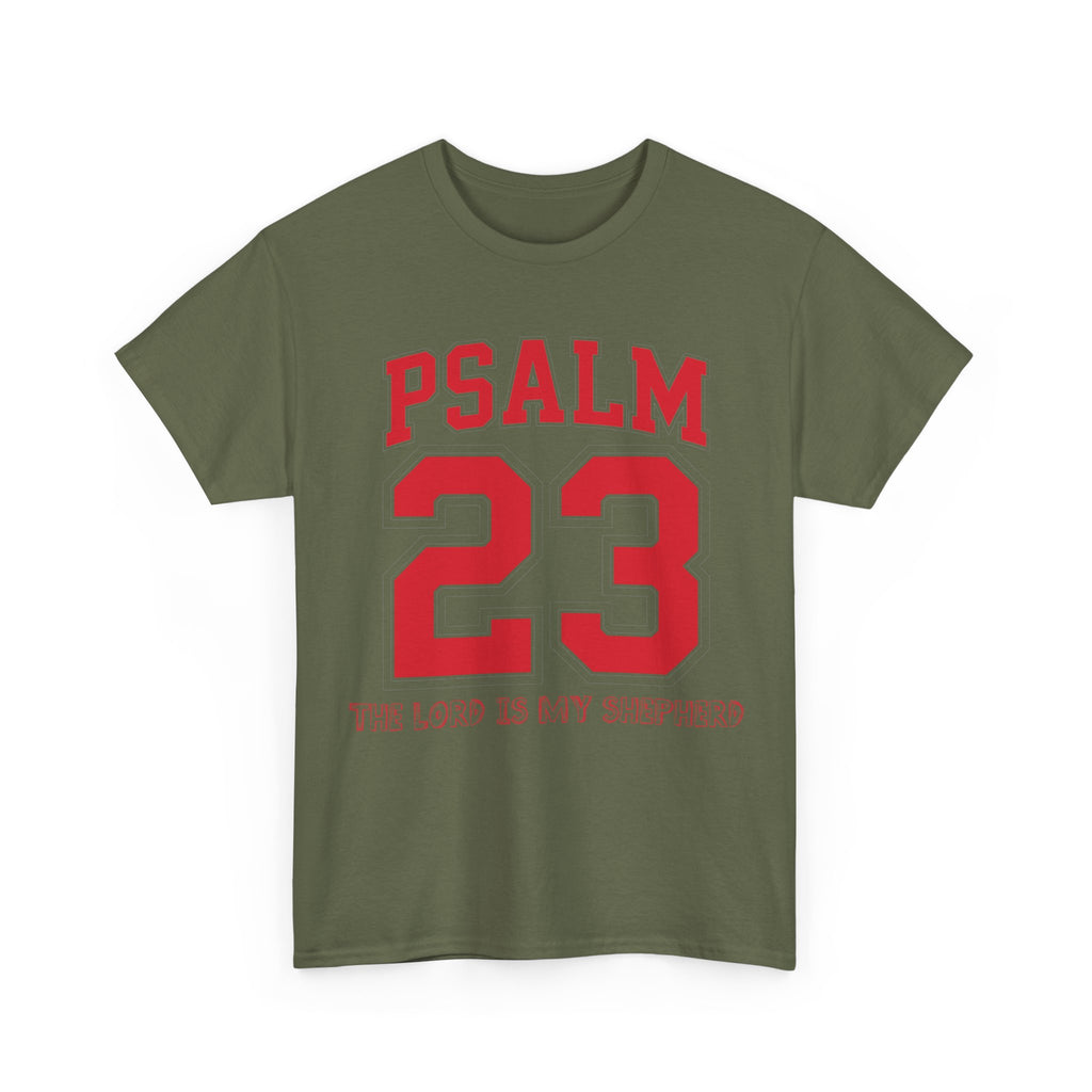 Psalm 23 Varsity T-Shirt — “The Lord Is My Shepherd” Unisex Cotton Tee