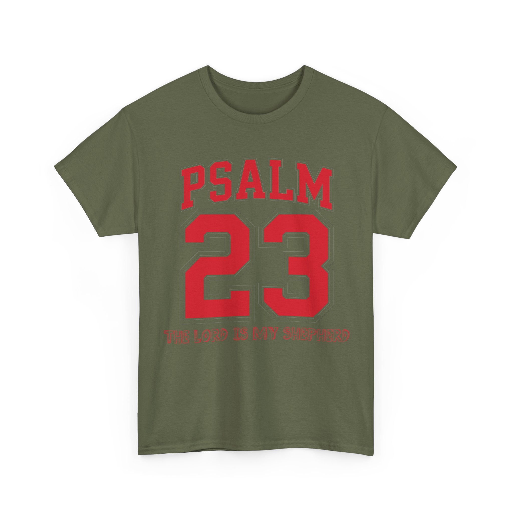 Psalm 23 Varsity T-Shirt — “The Lord Is My Shepherd” Unisex Cotton Tee