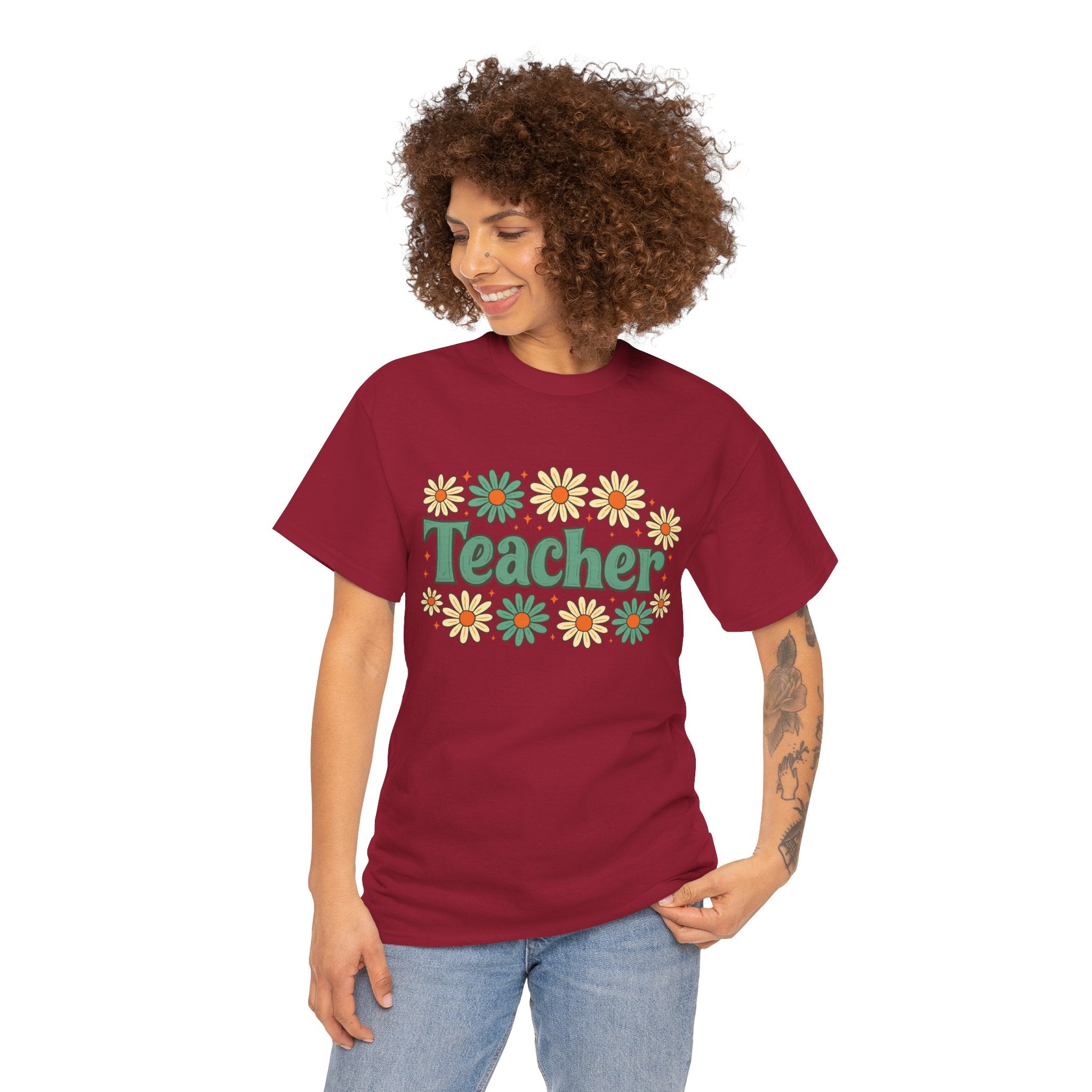 Floral Teacher Tee - Perfect Gift for Educators