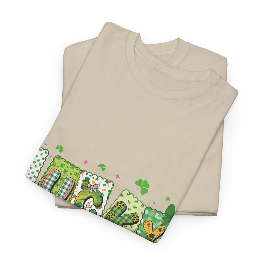 Lucky Patchwork Plaid Clover Tee — St. Patrick’s Day Unisex Cotton T-Shirt