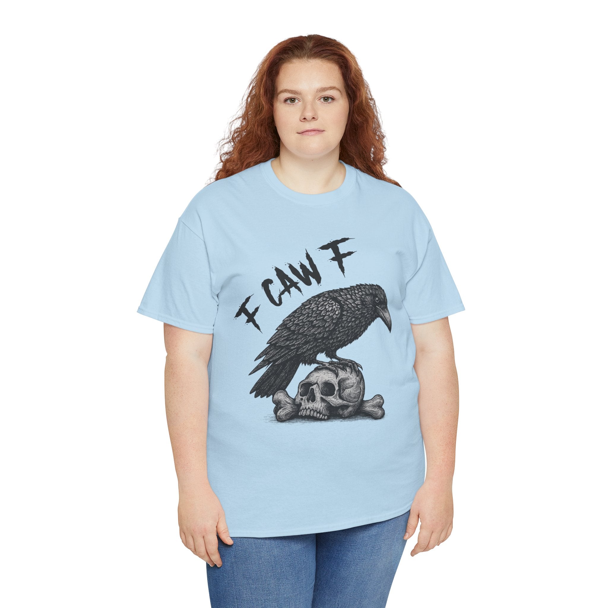 Gothic Crow & Skull T-Shirt — Dark Gothic Skull Unisex Cotton Tee