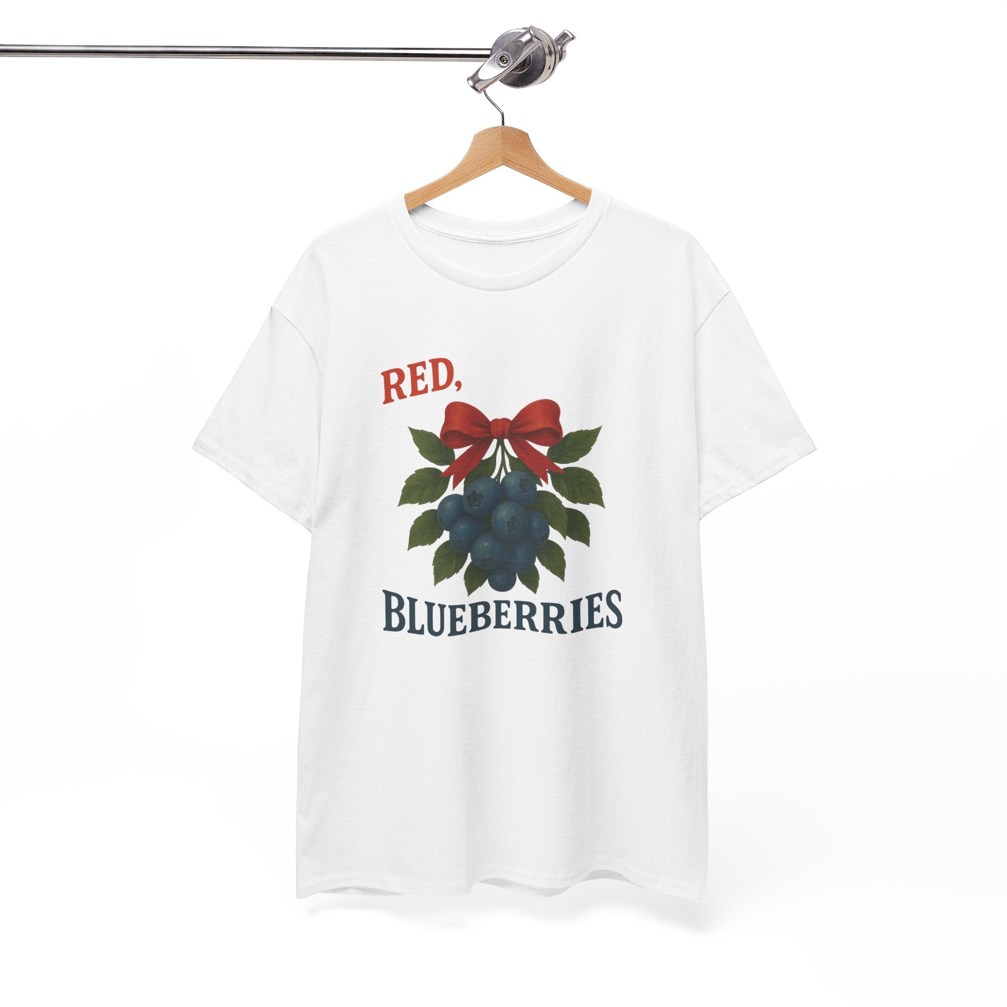 Red, White & Blueberries T-Shirt — Patriotic Blueberry Graphic Unisex Cotton Tee