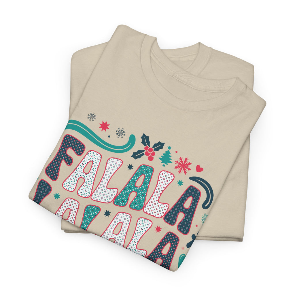 Fa La La La La Christmas T-Shirt — Festive Candy Cane & Gingerbread Holiday Unisex Cotton Tee