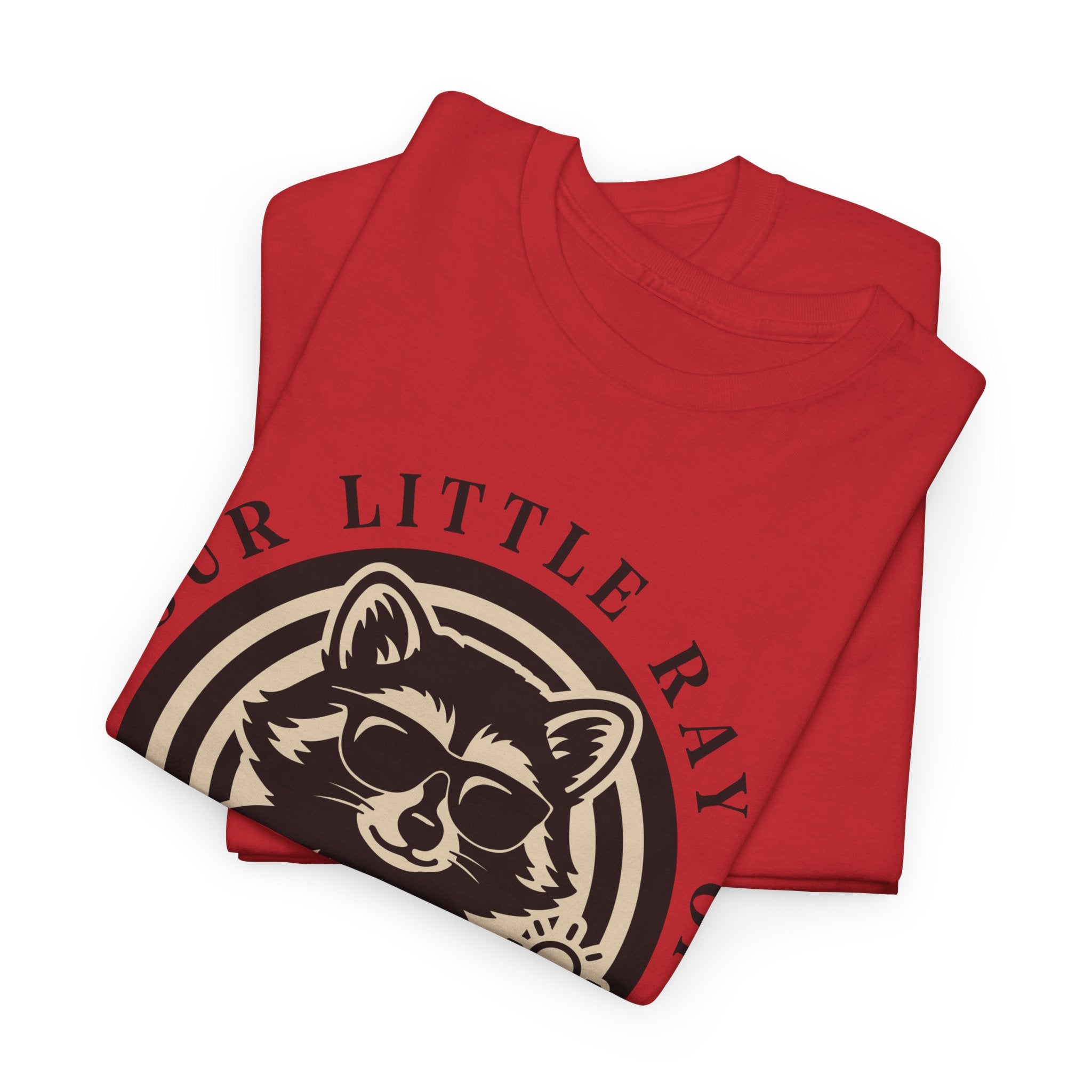 Cool Raccoon Sunglasses T-Shirt — Raccoon Holding Sun Graphic Unisex Cotton Tee