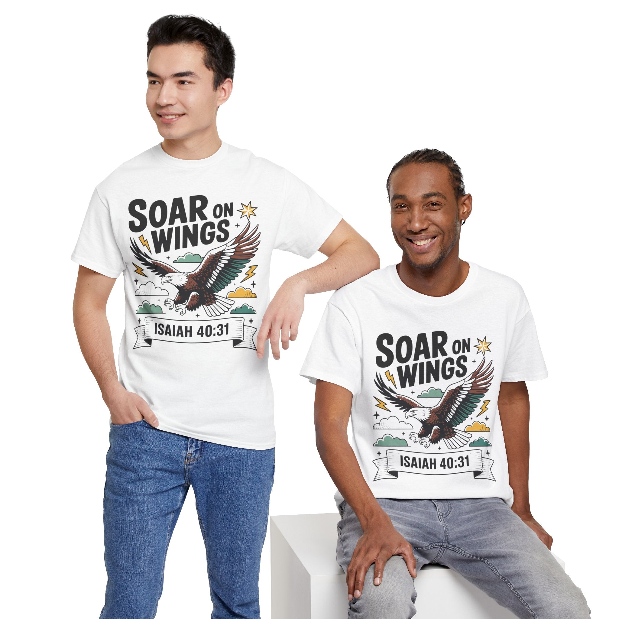 Isaiah 40:31 "Soar on Wings" Eagle Unisex Cotton T-Shirt