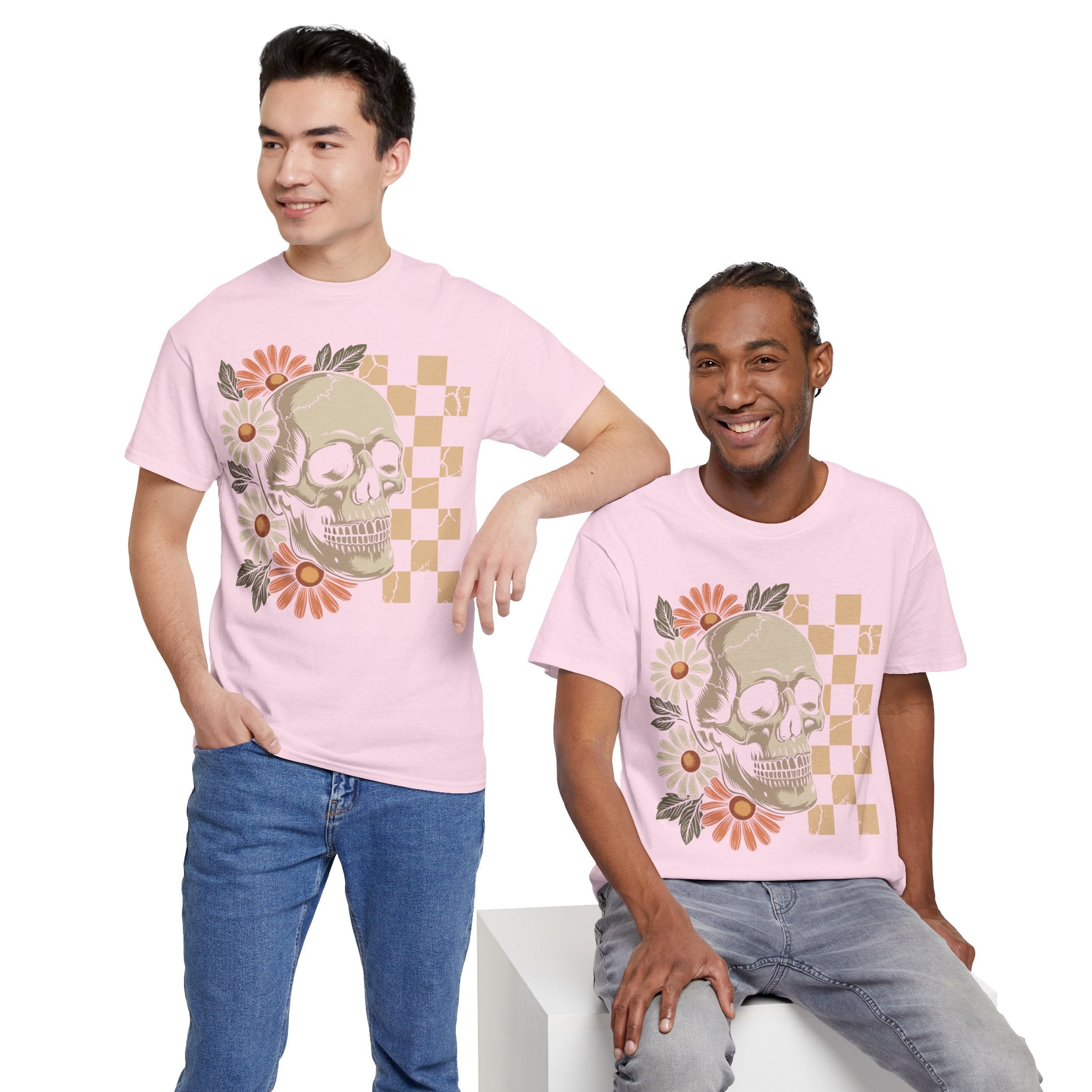 Skull Daisy Unisex Cotton Tshirt