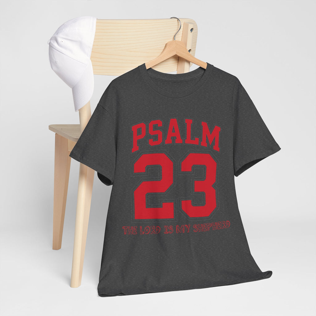 Psalm 23 Varsity T-Shirt — “The Lord Is My Shepherd” Unisex Cotton Tee