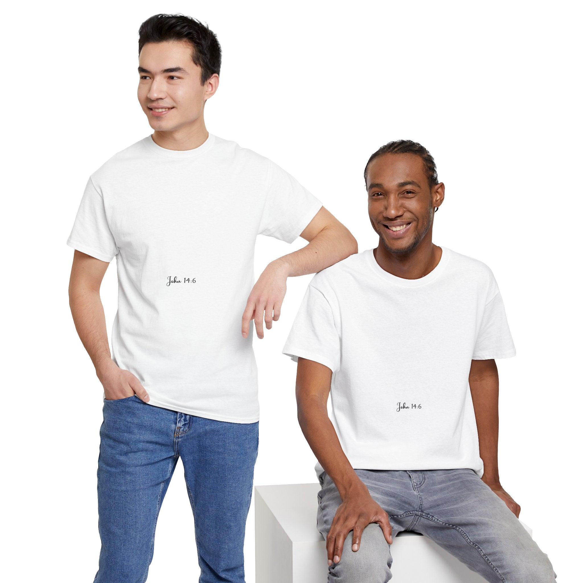 John 14:6 Christian Tee — Minimalist Script Faith T-Shirt