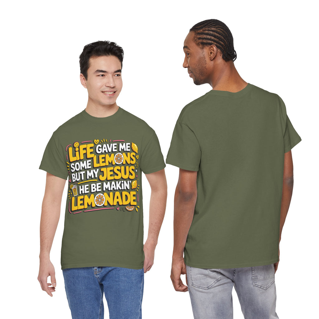 Christian Lemonade T-Shirt — “Life gave me some lemons but my Jesus he be makin’ lemonade”Unisex Cotton Tee
