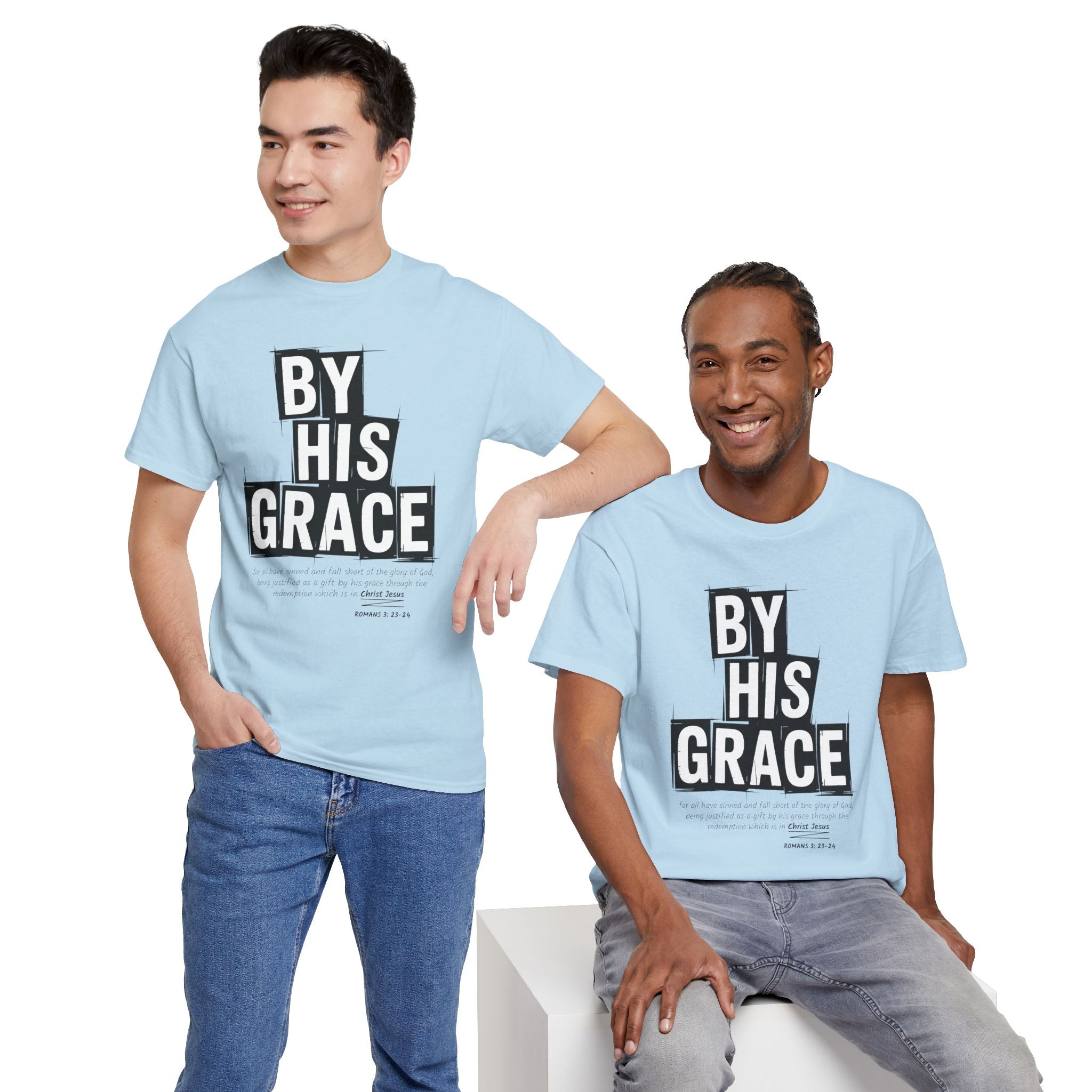 By His Grace tee — Minimalist Faith Christian Unisex Cotton T-Shirt