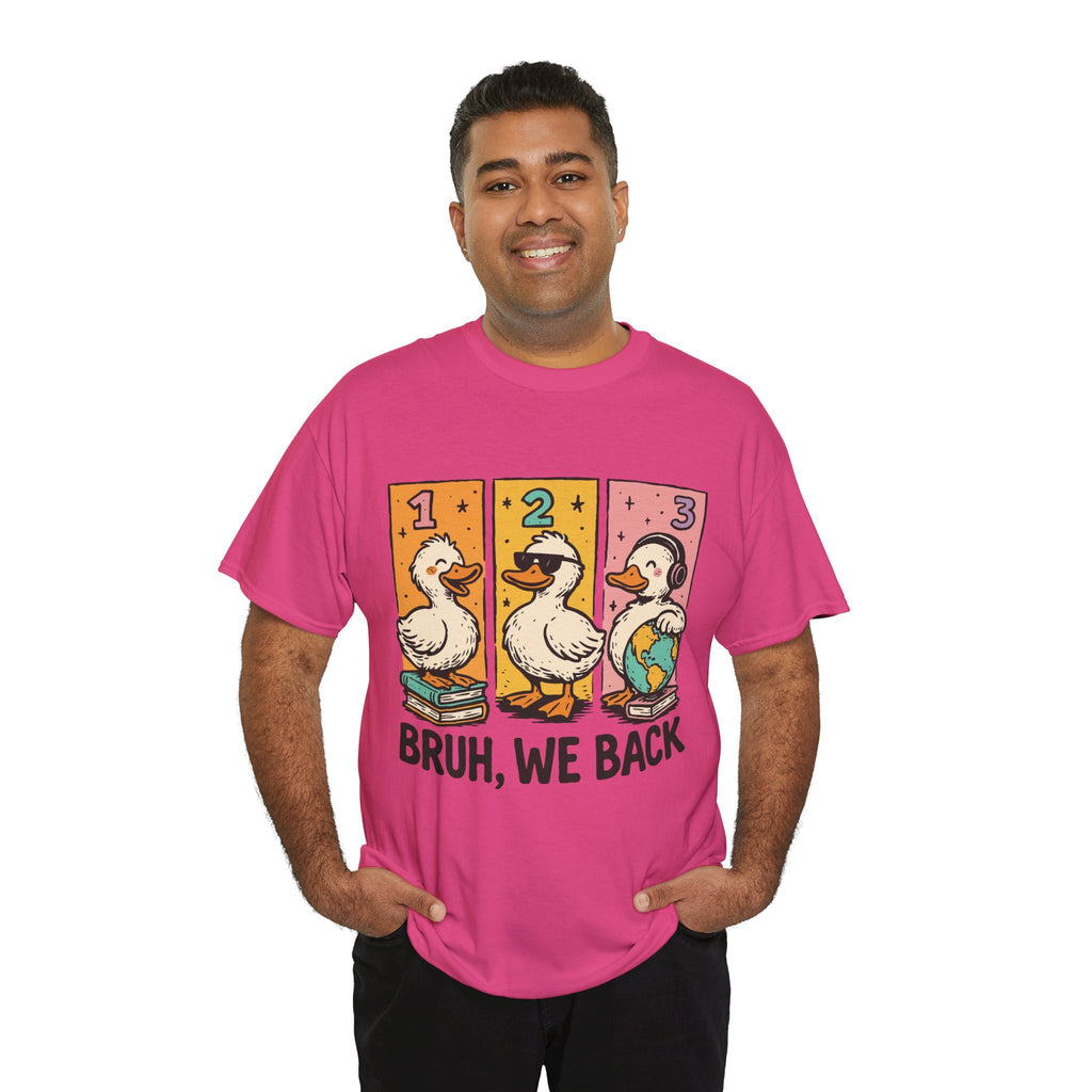 "BRUH WE BACK" Funny Animal Graphic Tee,