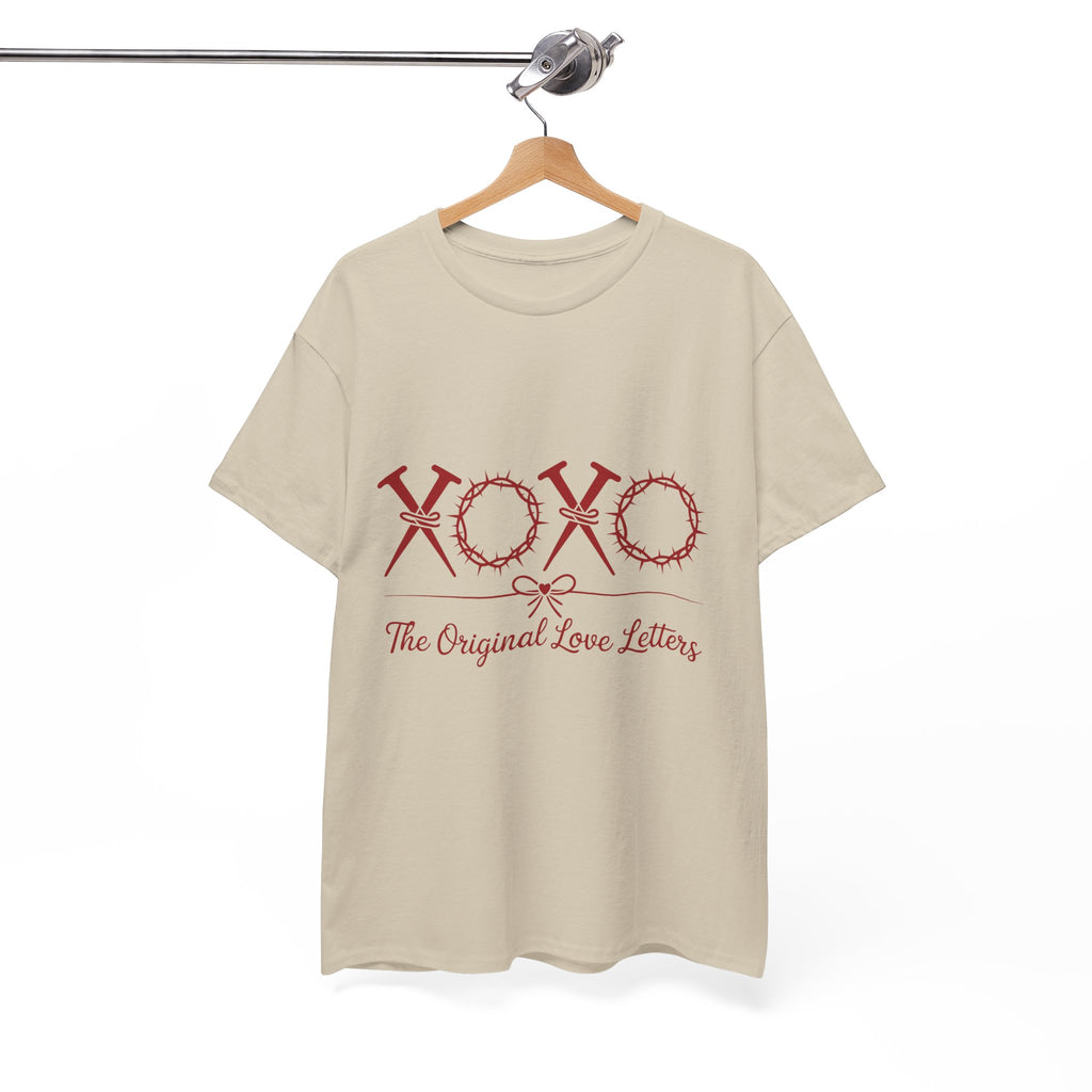 Christian Valentine Tee — “XOXO” Nails & Thorn Crowns, “The Original Love Letters”... Unisex Cotton Tee