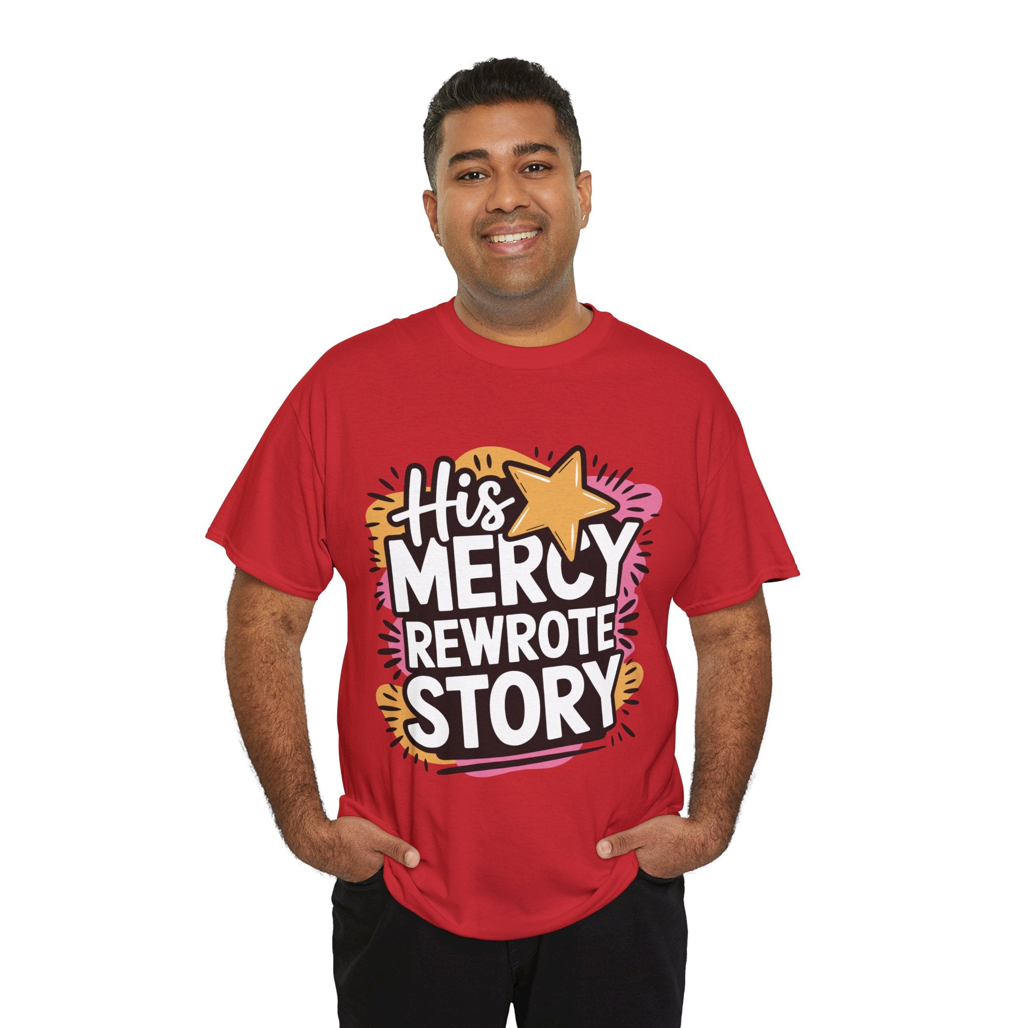 His Mercy Rewrote My Story Tee — Retro Christian Graphic T-Shirt