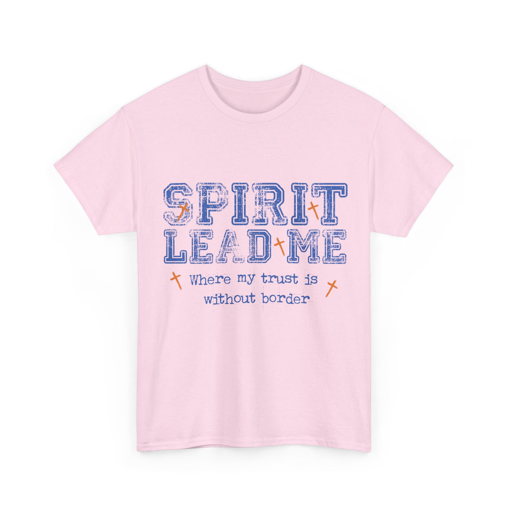 Christian Varsity Tee — “Spirit Lead Me — Where My Trust Is Without Border”. Unisex Cotton Tee
