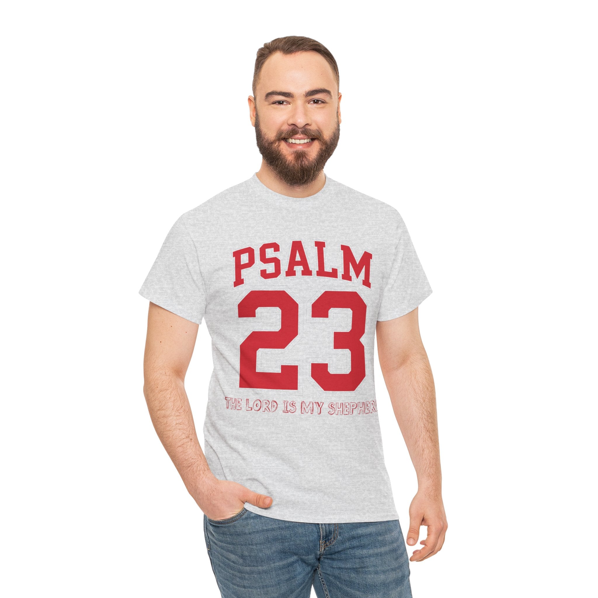 Psalm 23 Varsity T-Shirt — “The Lord Is My Shepherd” Unisex Cotton Tee