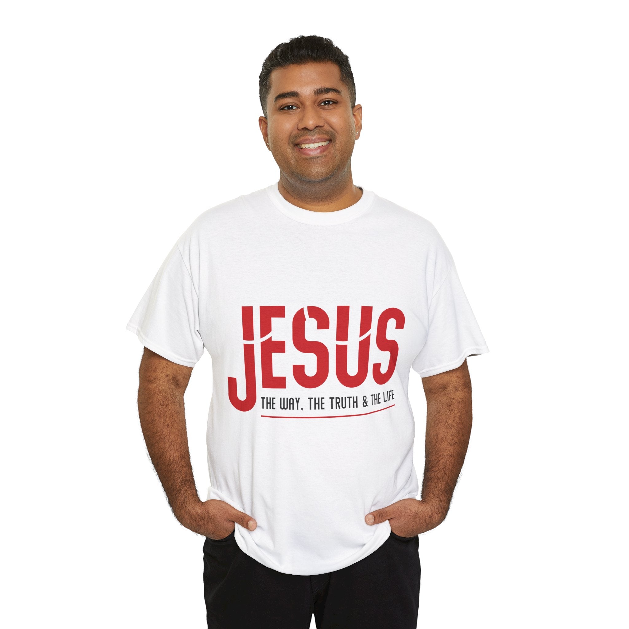 Jesus The Way The Truth & The Life T-Shirt — Bold Red Christian Unisex Cotton Tee
