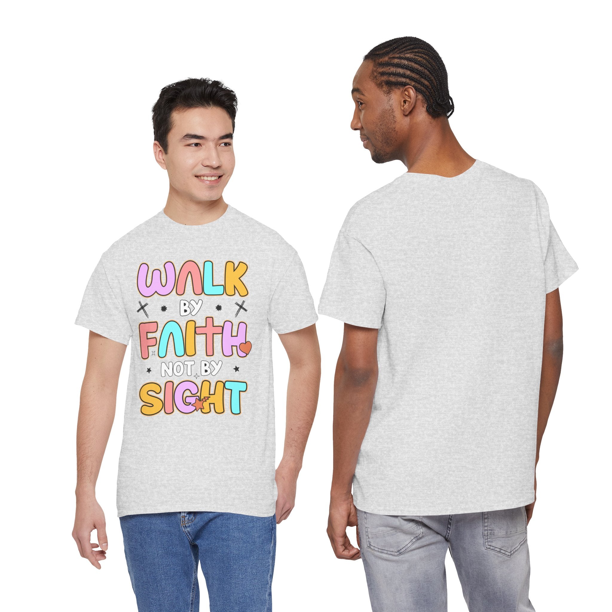 Walk by Faith Not by Sight T-Shirt — Pastel Christian Faith Unisex Cotton Tee