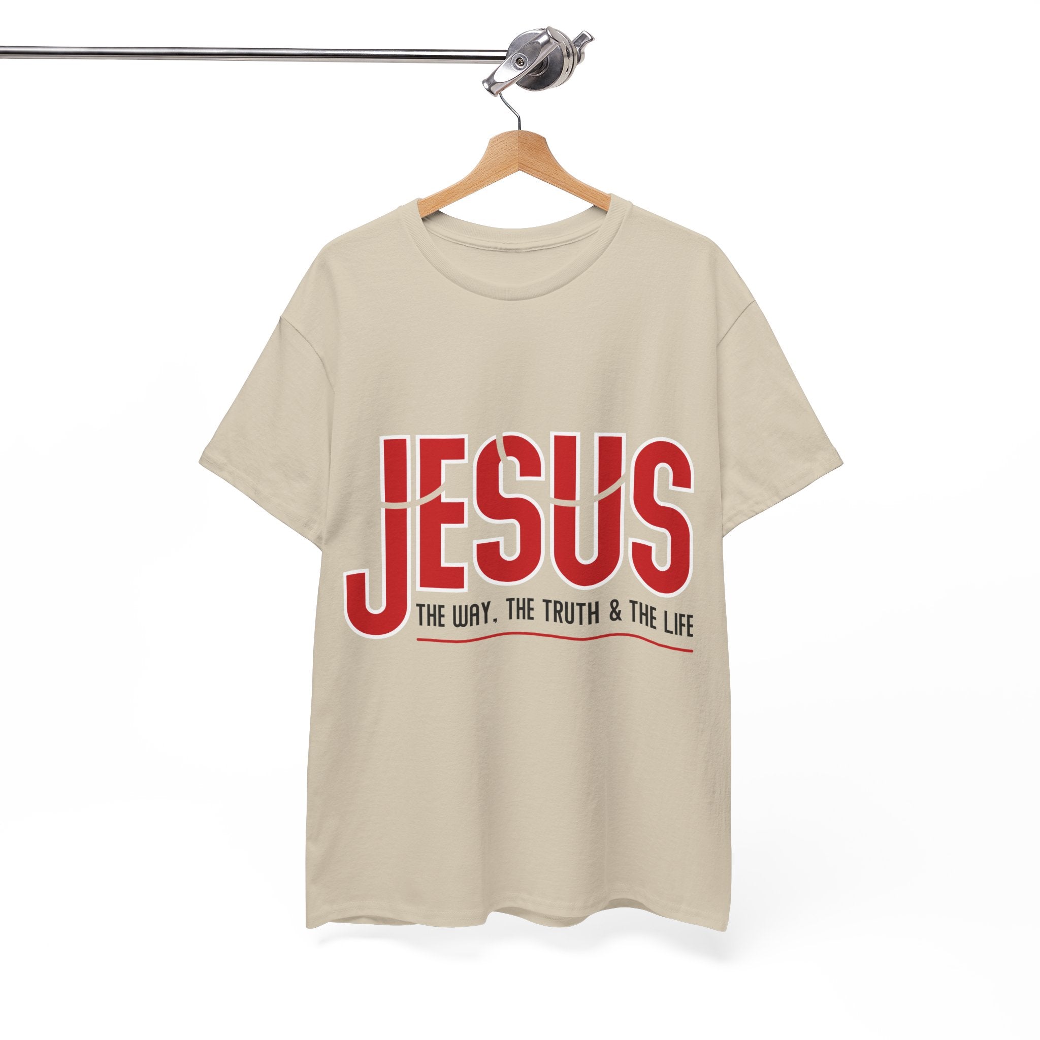 Jesus The Way The Truth & The Life T-Shirt — Bold Red Christian Unisex Cotton Tee