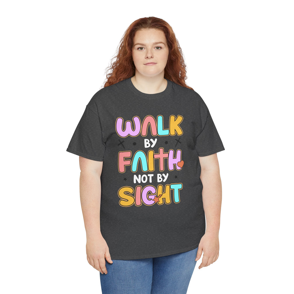 Walk by Faith Not by Sight T-Shirt — Pastel Christian Faith Unisex Cotton Tee