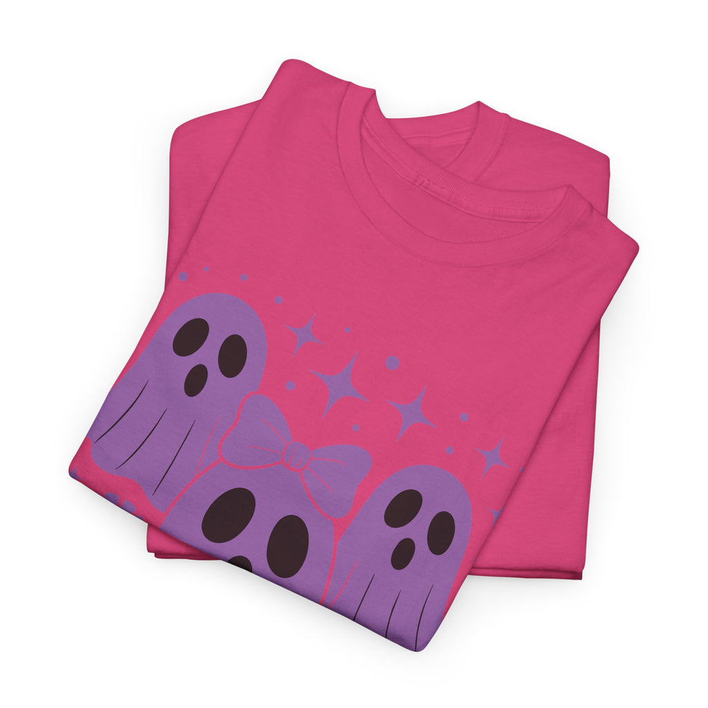 Purple Ghost Halloween Unisex Cotton Tee