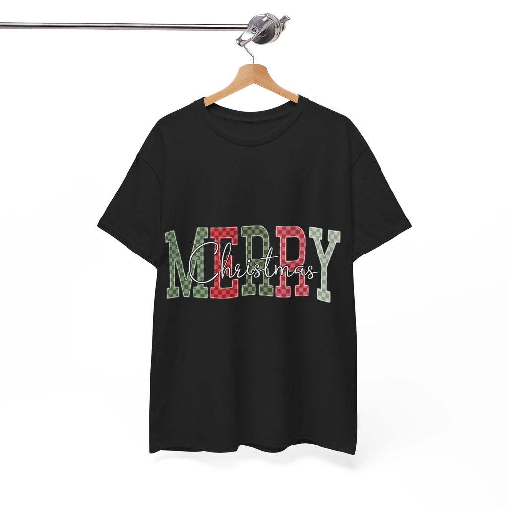 Plaid Merry Christmas Unisex Cotton Tee