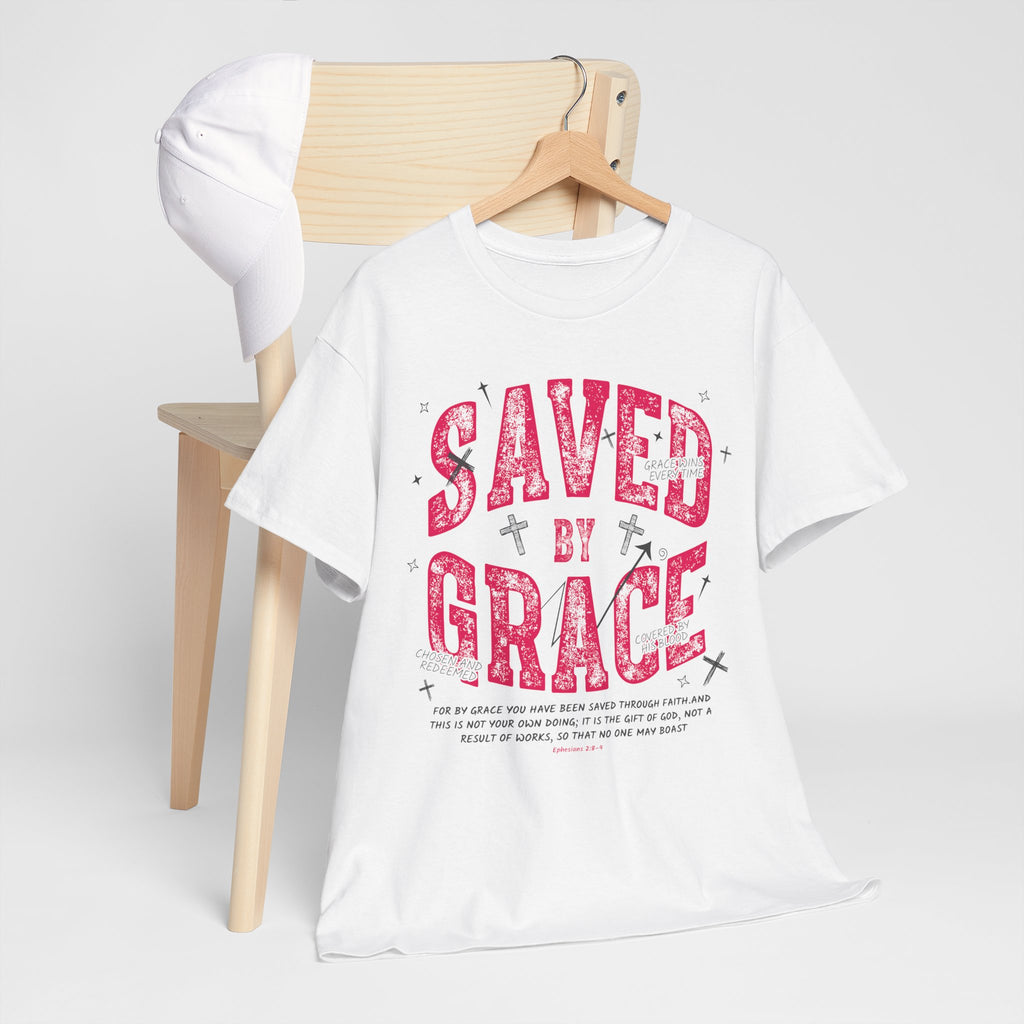 Saved by Grace Ephesians 2:8-9 Unisex Cotton T-Shirt