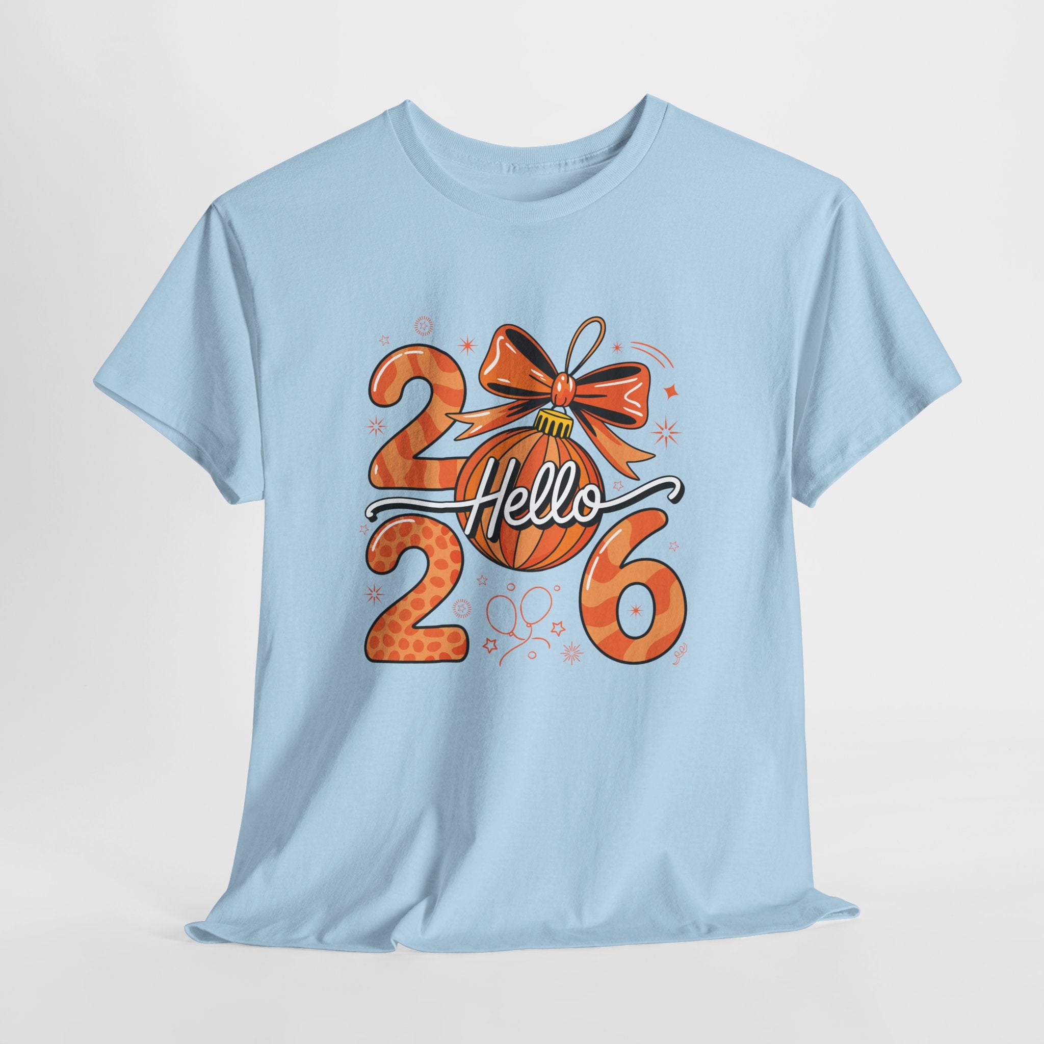 Hello 2026 Christmas Ornament Tee — Festive Orange Holiday Unisex Cotton T-Shirt