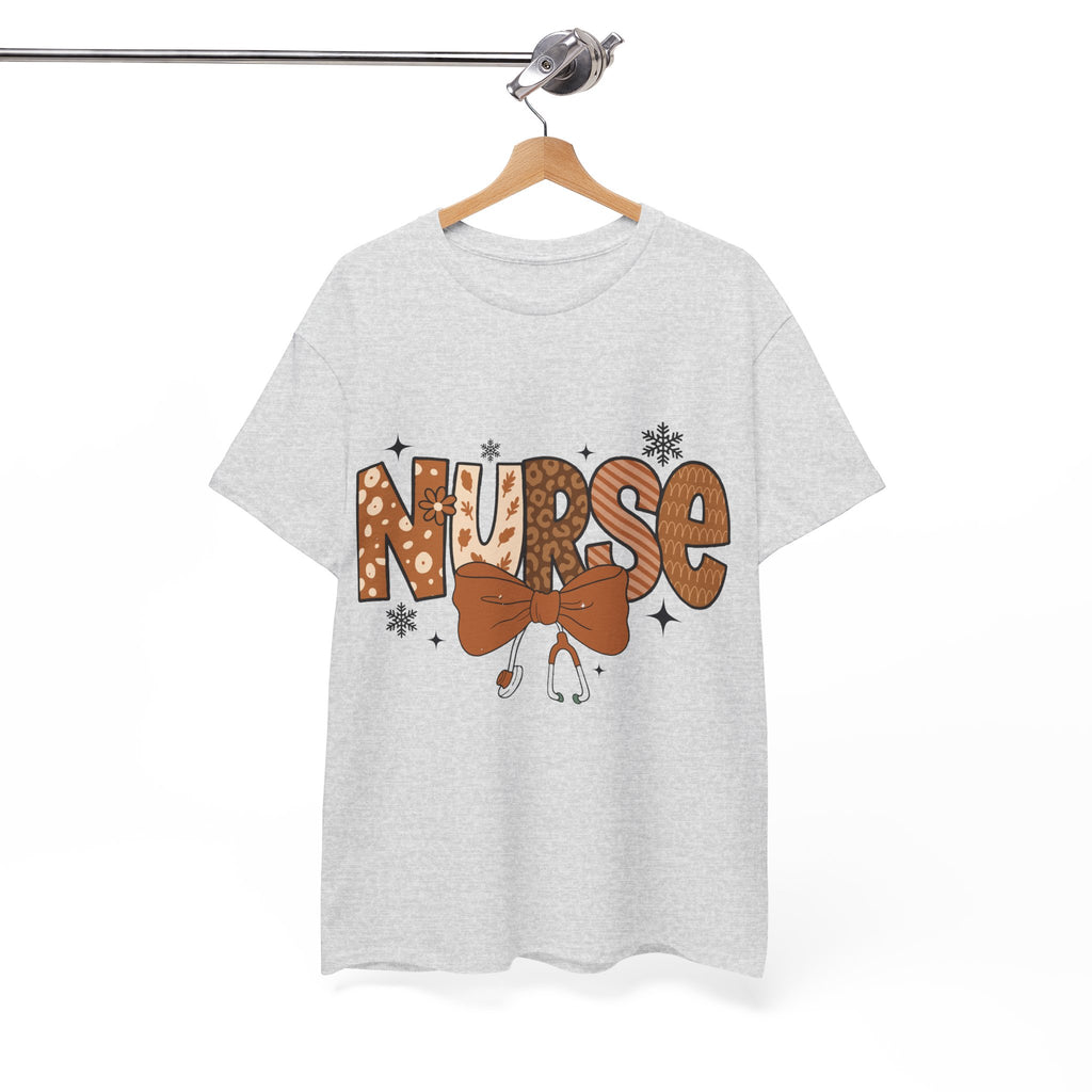 NURSE Fall Stethoscope Tee — Brown Autumn Nurse Unisex CottonT shirt