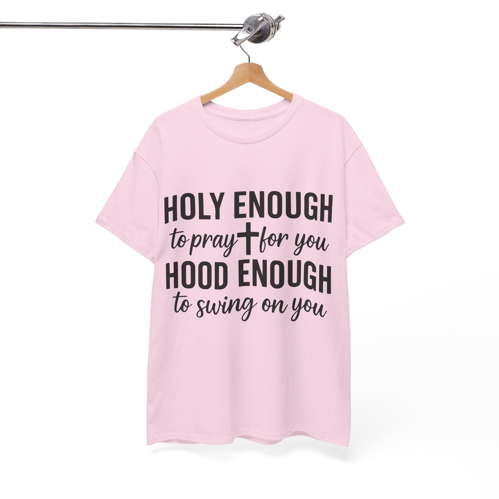 Holy Enough Christian T‑Shirt — Modern Hand‑Lettered Faith Unisex CottonTee