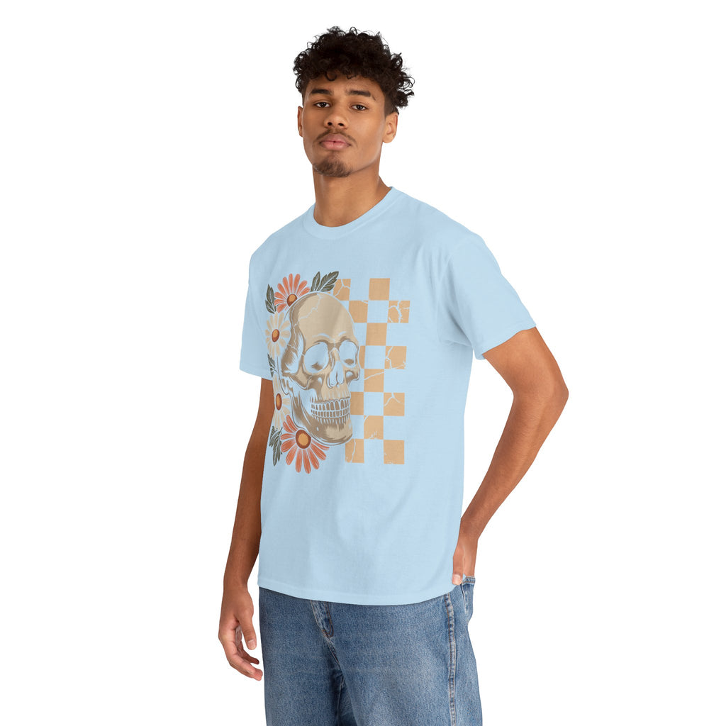 Skull Daisy Unisex Cotton Tshirt